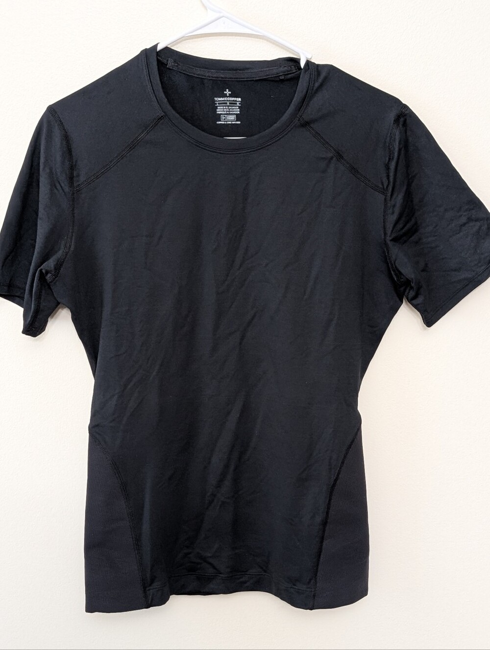 Tommie Copper Womens Large Black Compression Crew Neck Athletic Top Znergy Shirt